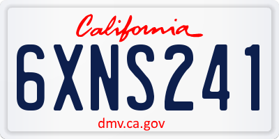 CA license plate 6XNS241