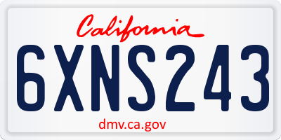 CA license plate 6XNS243