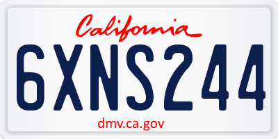 CA license plate 6XNS244