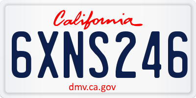 CA license plate 6XNS246
