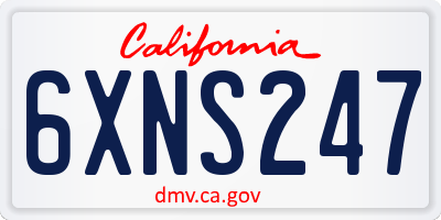 CA license plate 6XNS247