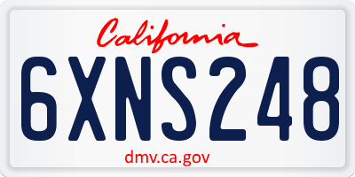 CA license plate 6XNS248
