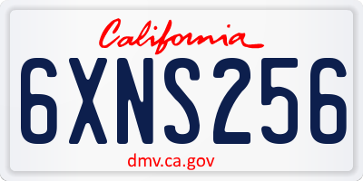 CA license plate 6XNS256
