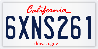 CA license plate 6XNS261