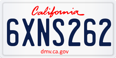 CA license plate 6XNS262
