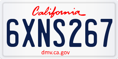 CA license plate 6XNS267