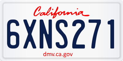 CA license plate 6XNS271