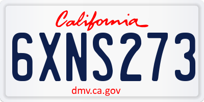 CA license plate 6XNS273