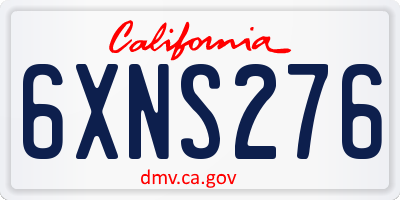 CA license plate 6XNS276