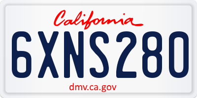 CA license plate 6XNS280