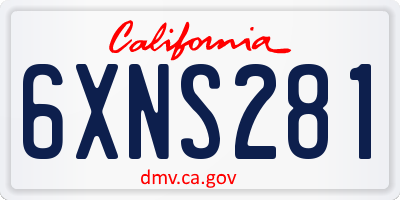 CA license plate 6XNS281