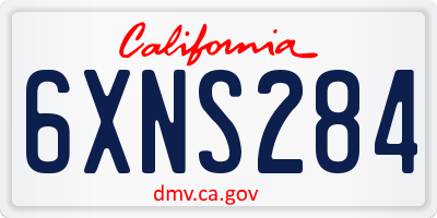 CA license plate 6XNS284