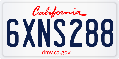 CA license plate 6XNS288