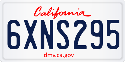 CA license plate 6XNS295