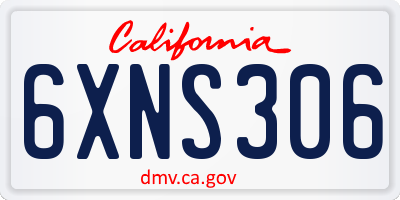 CA license plate 6XNS306