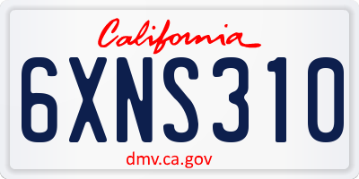 CA license plate 6XNS310