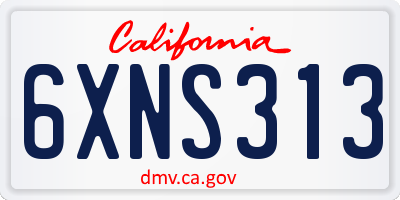 CA license plate 6XNS313