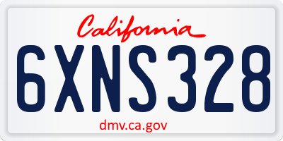 CA license plate 6XNS328