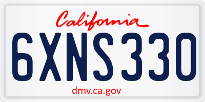 CA license plate 6XNS330