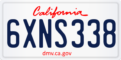CA license plate 6XNS338