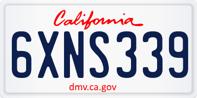 CA license plate 6XNS339