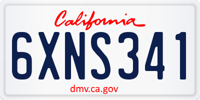 CA license plate 6XNS341