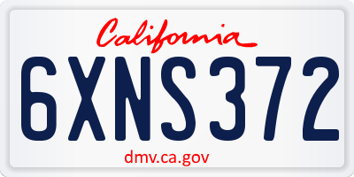 CA license plate 6XNS372