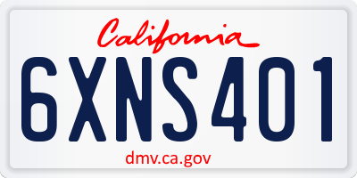 CA license plate 6XNS401
