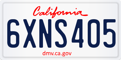 CA license plate 6XNS405