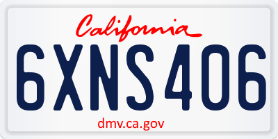 CA license plate 6XNS406