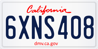 CA license plate 6XNS408