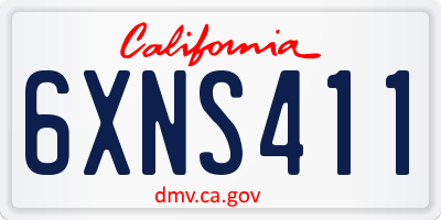 CA license plate 6XNS411