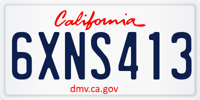 CA license plate 6XNS413