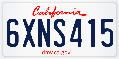 CA license plate 6XNS415