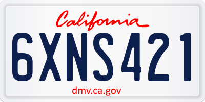 CA license plate 6XNS421