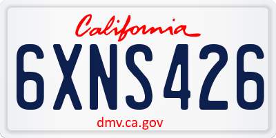CA license plate 6XNS426