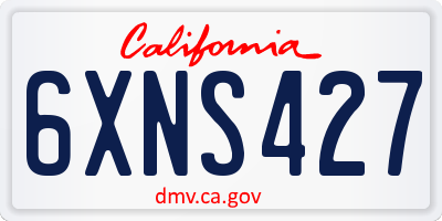 CA license plate 6XNS427