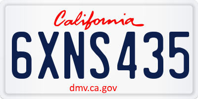 CA license plate 6XNS435