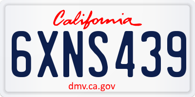 CA license plate 6XNS439