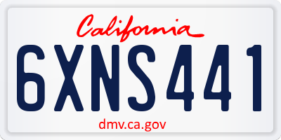 CA license plate 6XNS441