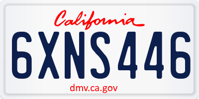 CA license plate 6XNS446