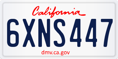CA license plate 6XNS447