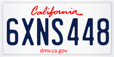 CA license plate 6XNS448