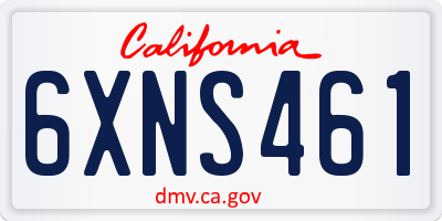 CA license plate 6XNS461