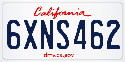 CA license plate 6XNS462