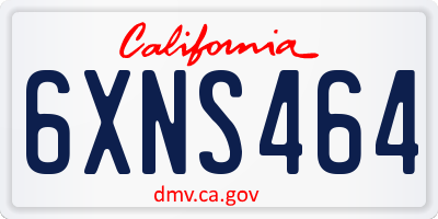 CA license plate 6XNS464