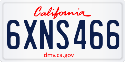 CA license plate 6XNS466