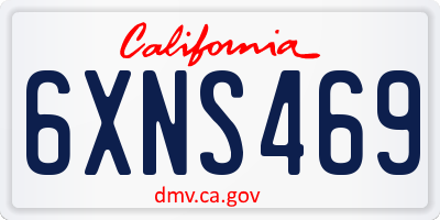 CA license plate 6XNS469