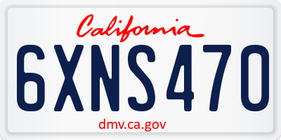 CA license plate 6XNS470