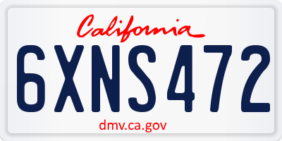 CA license plate 6XNS472